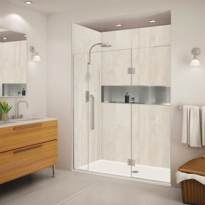 Transolid Elizabeth 66.5-in W x 76-in H Hinged Shower Door with Clear Glass
