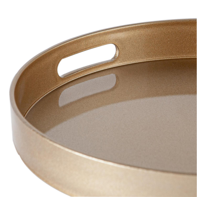 Argon Tableware - Round Melamine Serving Tray, Gold