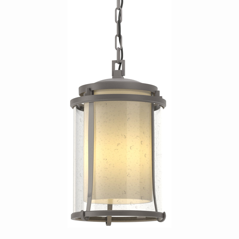 Meridian 1 - Bulb Outdoor Hanging Lantern, Coastal Burnished Steel, 15.7" H x 9.7" W x 9.7" D