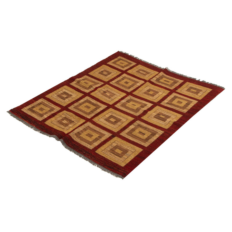 Tapisserie bourgogne naturelle kilim 5 pi 0 po x 5 pi 11 po