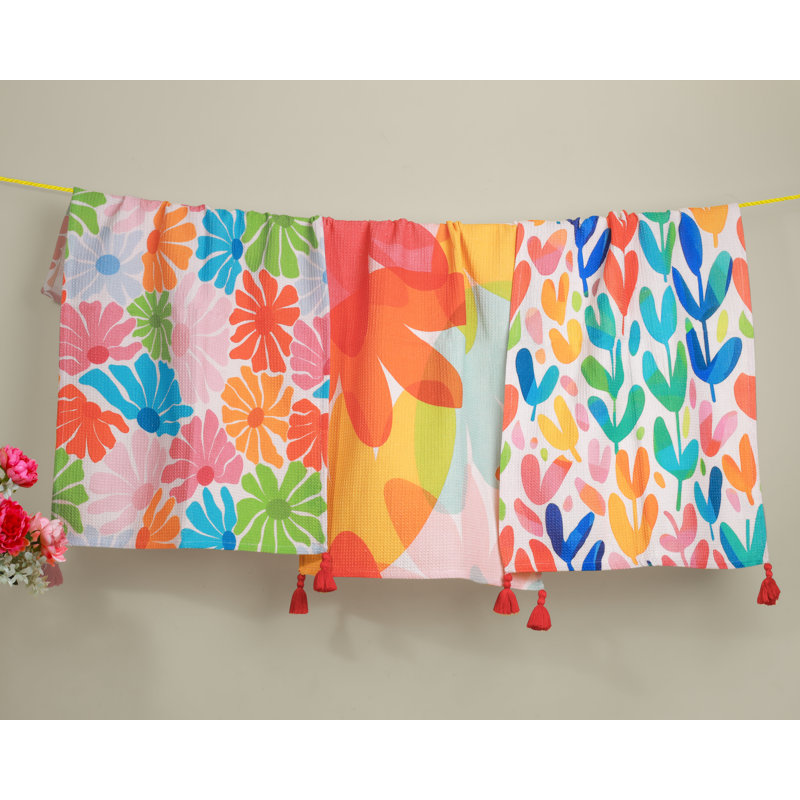 Vibrant Meadow Cotton Kitchen Towel Set
