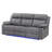 Blanche Grey Reclining Sofa With LED Lights-961989931