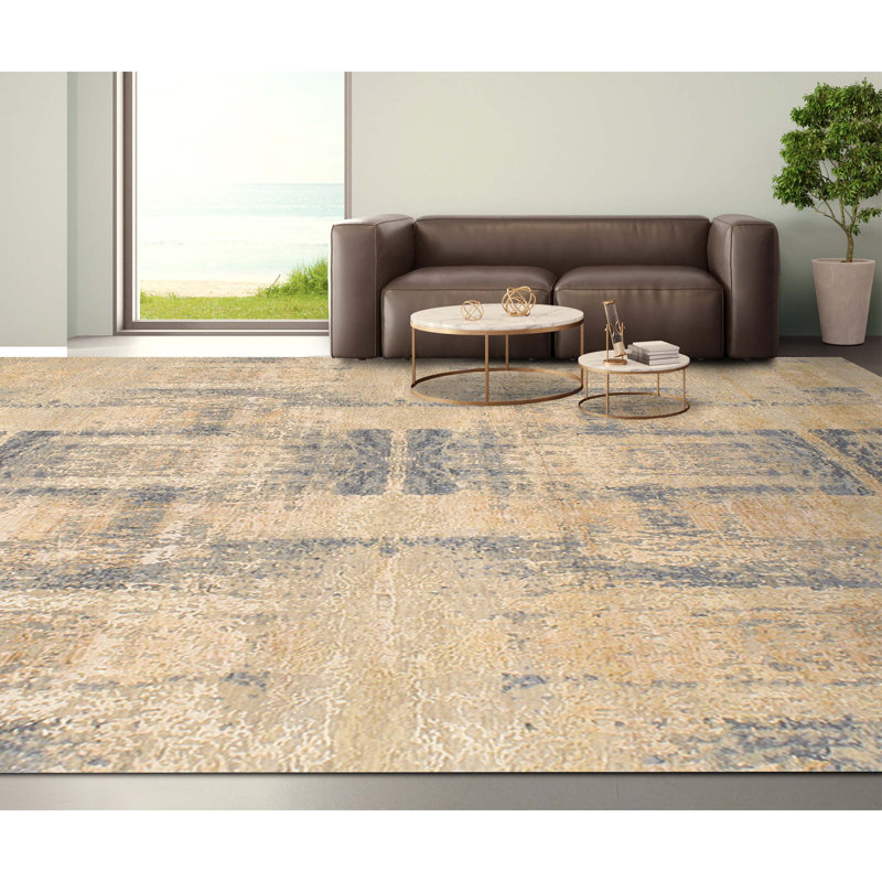 Himalayan Art Hand Knotted Abstract Area Rug, Rectangle 8' x 10'