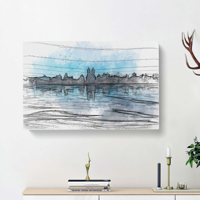 View of New York in Abstract - Wrapped Canvas, 35cm H x 50cm W x 3cm D