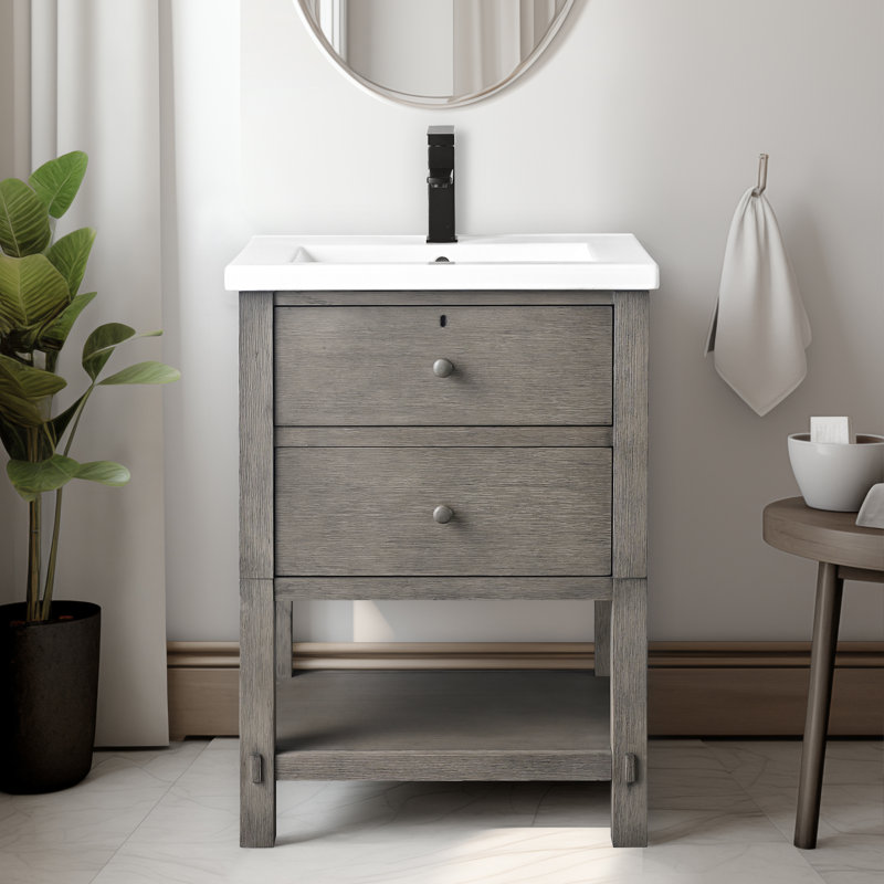 Ensemble de meuble-lavabo simple avec comptoir 24 pièces Lunnete