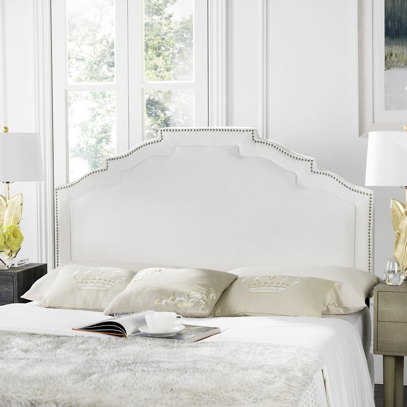 Upholstered Headboard, King, Velvet White