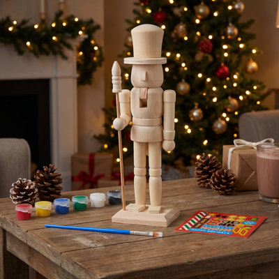 Christmas Wooden Unfinished Nutcracker Figurine Decoration