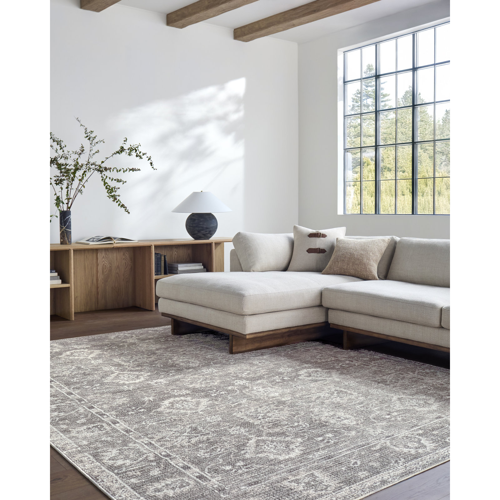Galey Alix x Livabliss Collins Avenue I Indoor Machine Woven Area Rug, Rectangle 6'6" x 9', Brown