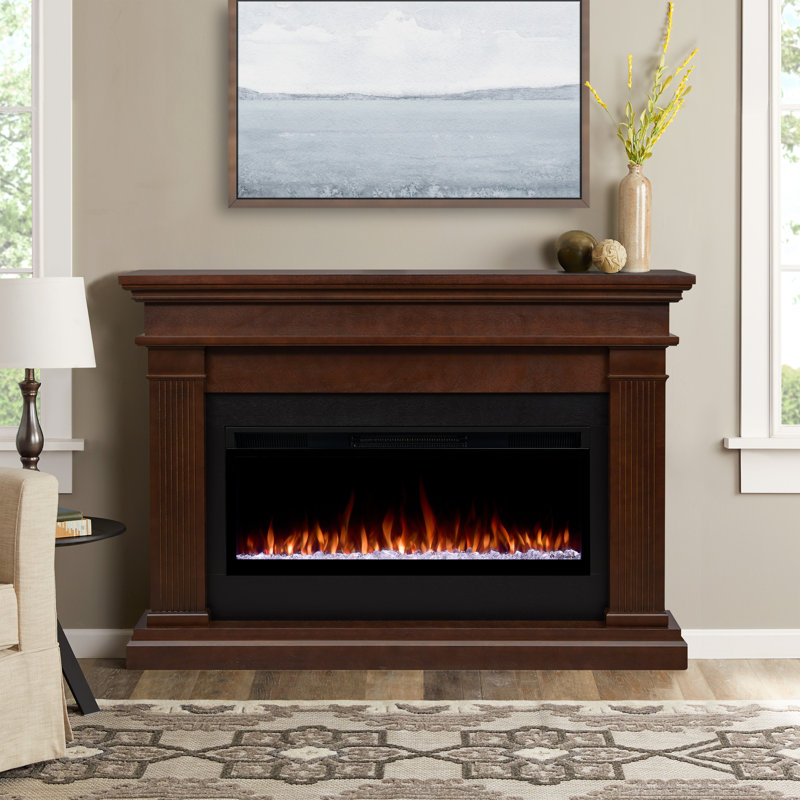 Beau 59" Landscape Electric Fireplace by Real Flame, Smart, Dark Walnut
