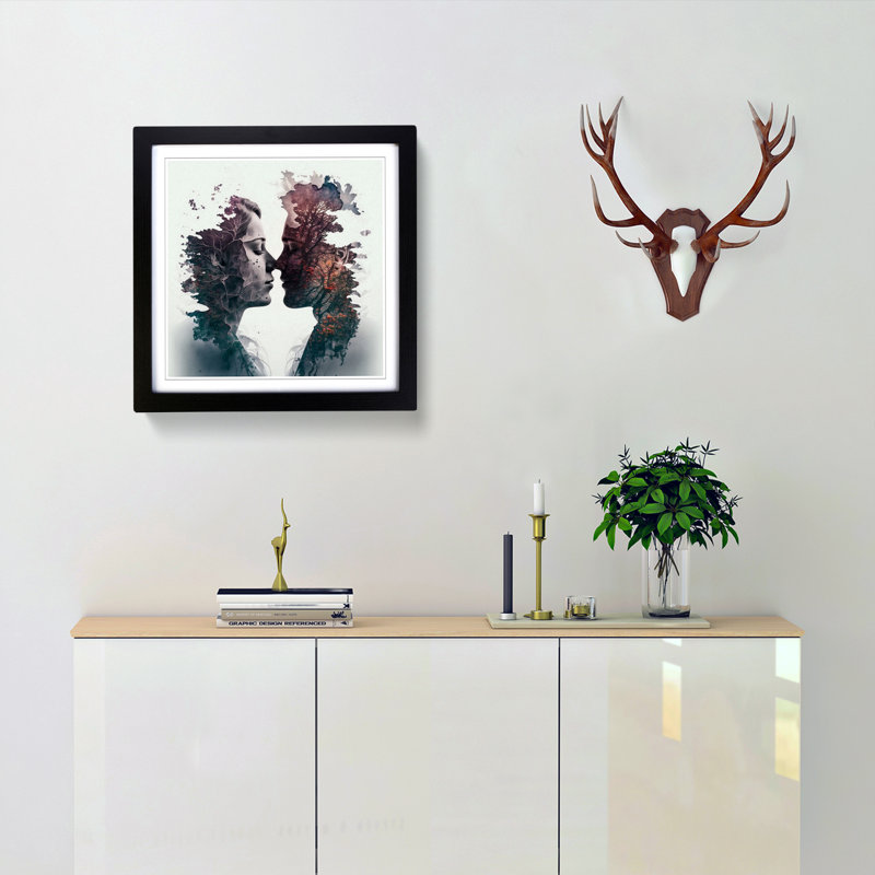 Lovers Double Exposure No.1 - Framed Print, Black