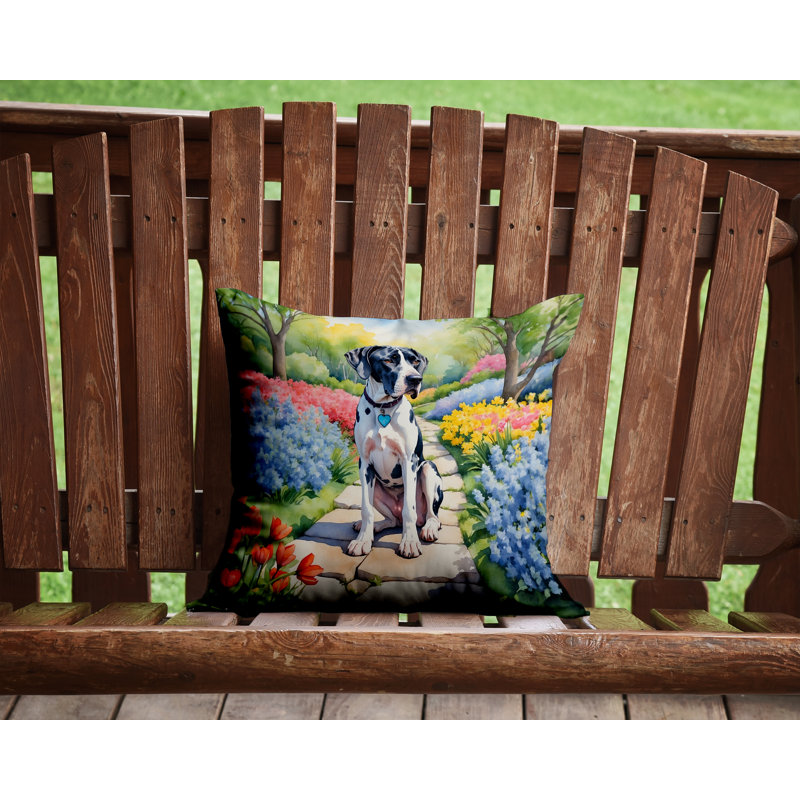 Coussin décoratif intérieur / extérieur Spring Path, H 14 po x l 14 po