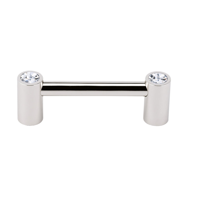 Poignée barre 3 1/2 po Swarovski Crystal, 3", Nickel poli