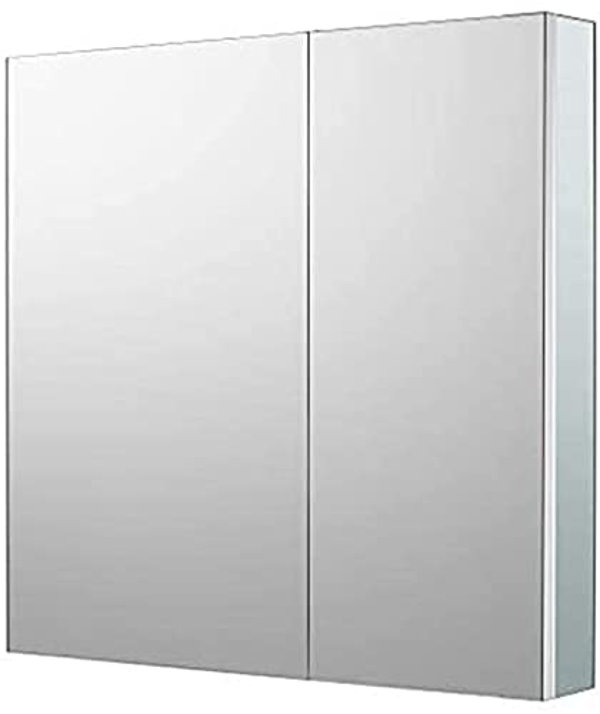 Sunrosa Aluminum Bathroom Medicine Cabinet with Mirror Door, 3027.5 Bathroom Mirror Cabinet, Wall-Mountable and Recessed-in Mirror Cabinet, 2 Doors