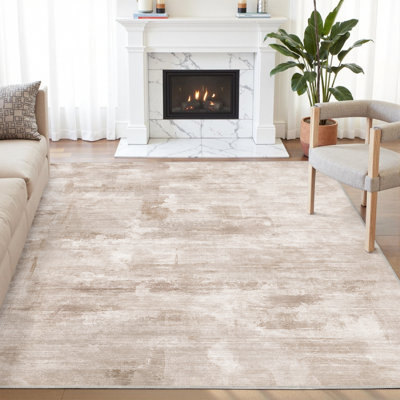 Tapis abstrait lavable à la machine avec envers antidérapant Elroy