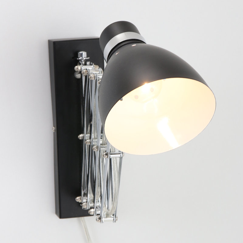 Ruth Plug-in Swing Arm Sconce, Black