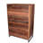 Vern Reclaimed Hardwood Tallboy Chest – Distressed Caramel Wood 6-Drawer Storage 