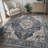 Soft Navy Machine Washable Oriental Area Rug For Living Room, Bedroom-782397407-797878944