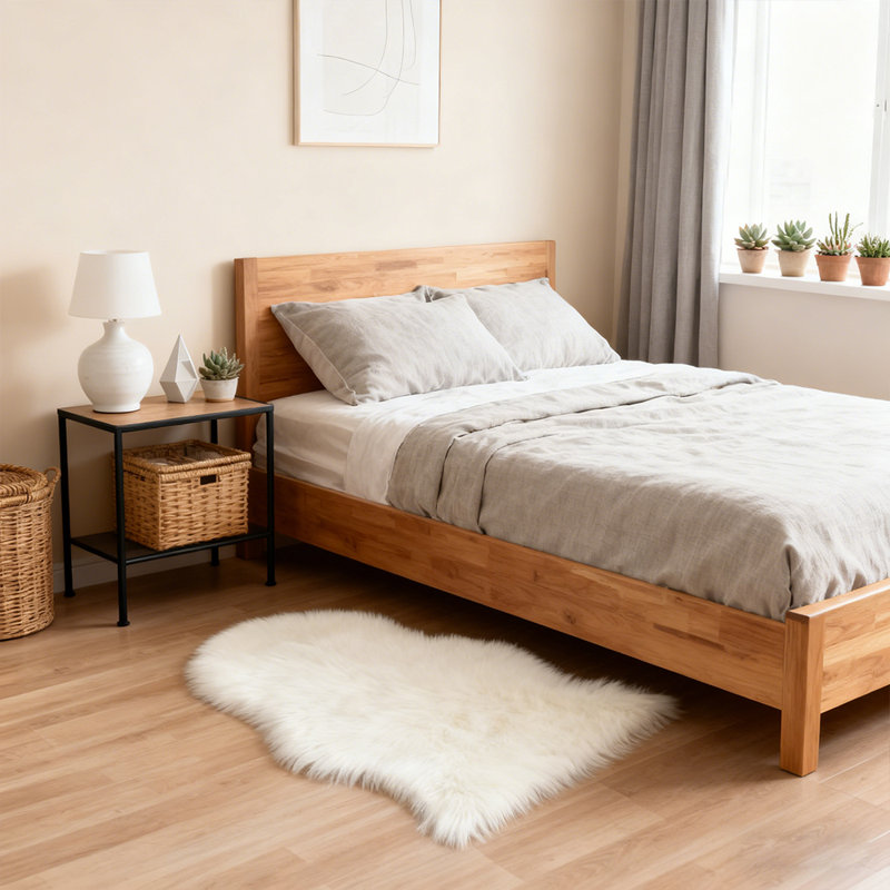 Plush Faux Sheepskin White Rug, Novelty 2' x 3'