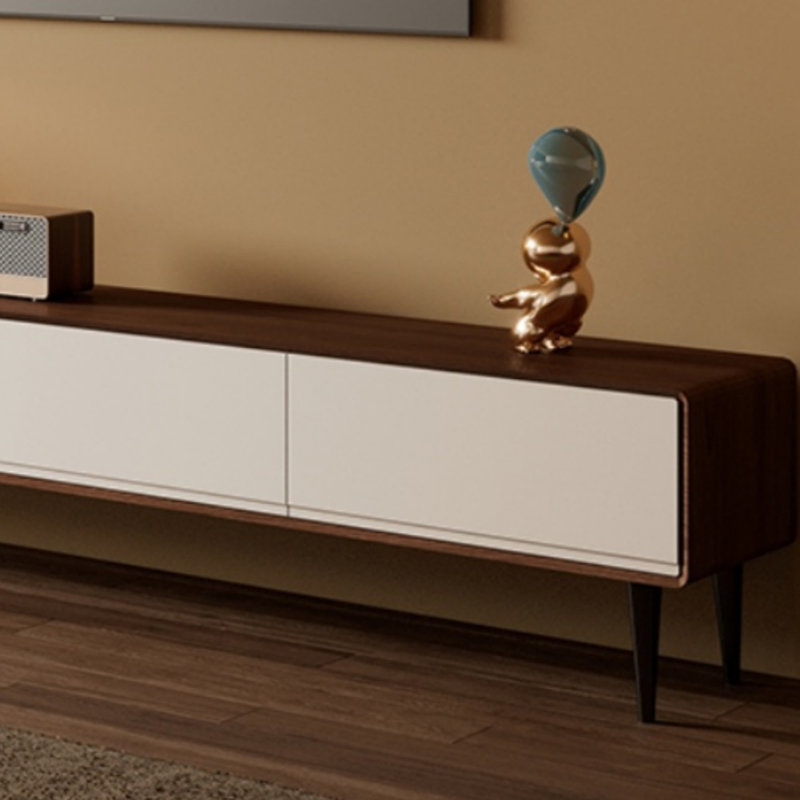 Console de salon moderne, H 16,93 po x L 70,87 po x l 15,75 po, Noir/brun/blanc