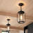 1-Light Outdoor Hanging Lanterns with Clear Glass Cylinder With Adjustable Height (Set of 2)-1579340616