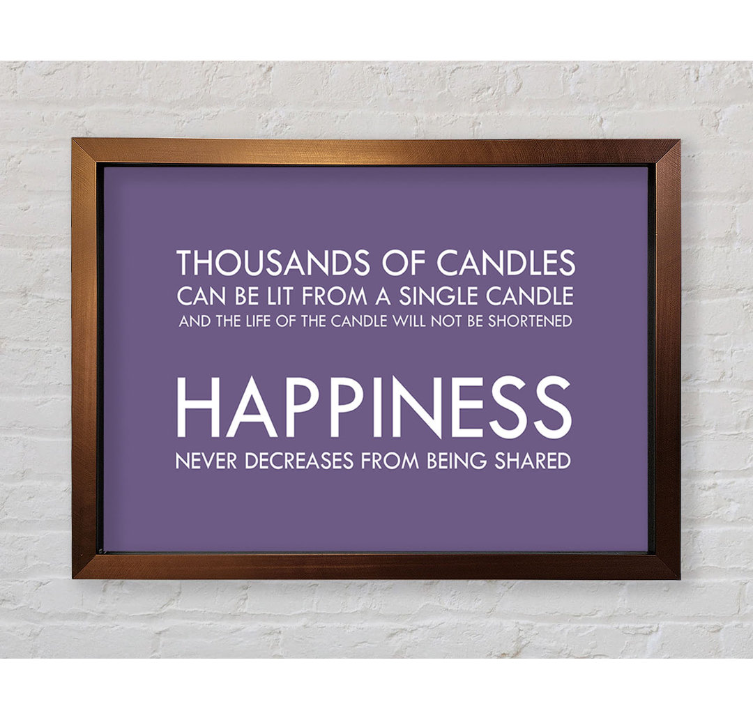 Rewis Happiness Never Decreases From Being Shared Beige Framed Print Wall Art