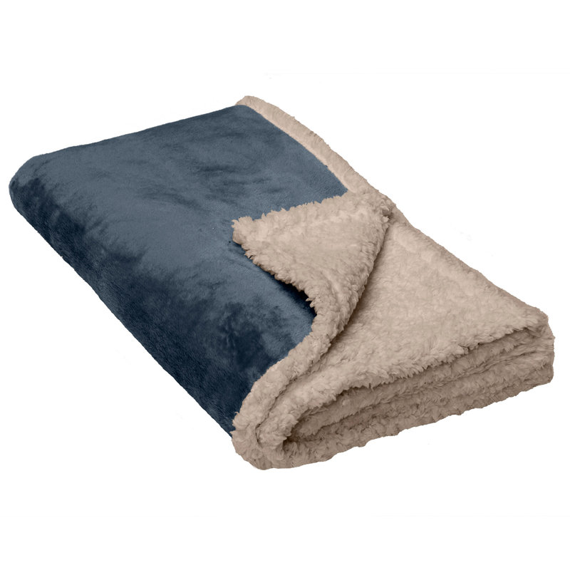 Snuggly & Warm Soft-Edge Warming Waterproof Blanket, 50" x 35", Blue