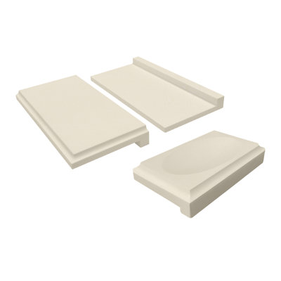 8-in x 4-in x 1-in Solid Surface Shower Shelf and 5-in x 3-in x 1-in Solid Surface Soap Dish Kit, Cameo/Biscuit, 6B1EFA09A4004956ABCEAC7ACA58B627