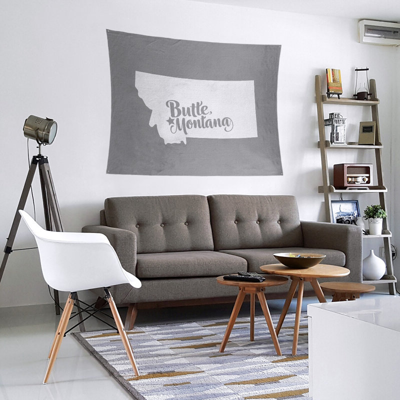Tapisserie Butte Montana, H 88 po x l 104 po, Gris