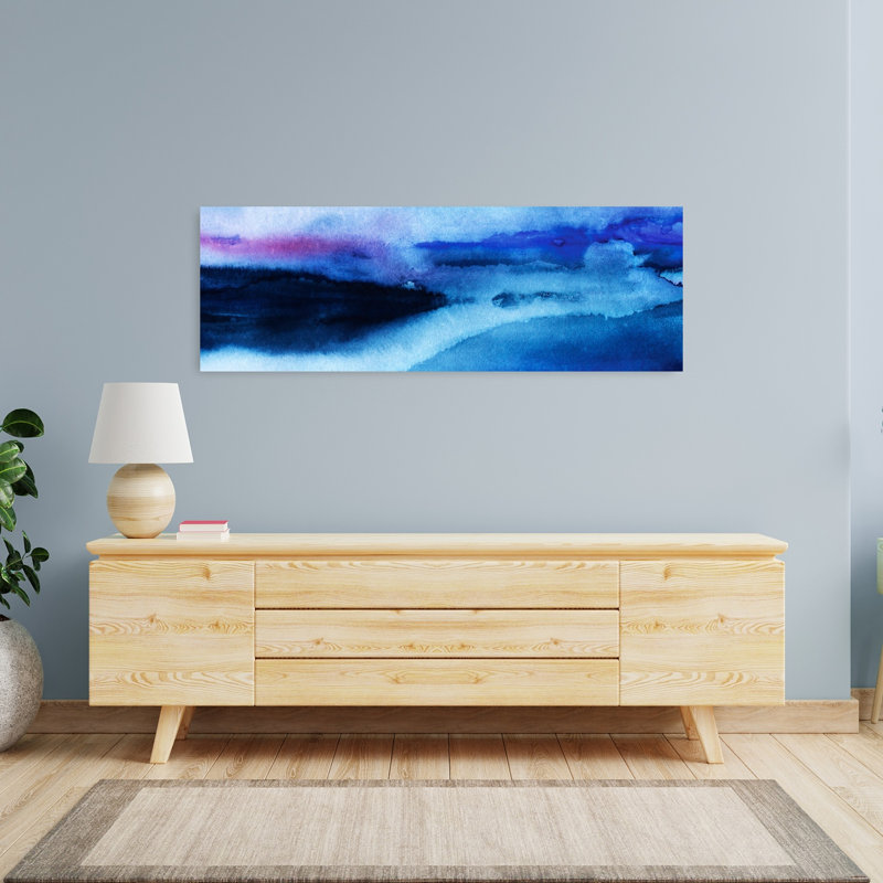 Indigo Horizon Abstract by RodMacIver - Wrapped Canvas Panoramic Print, 121.92 cm H x 40.64 cm W