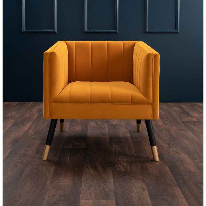 Vernardo Velvet Armchair, Mustard