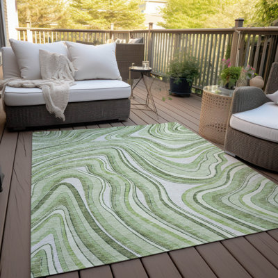 Tapis intérieur / extérieur en polyester tissé à la machine Lamanna