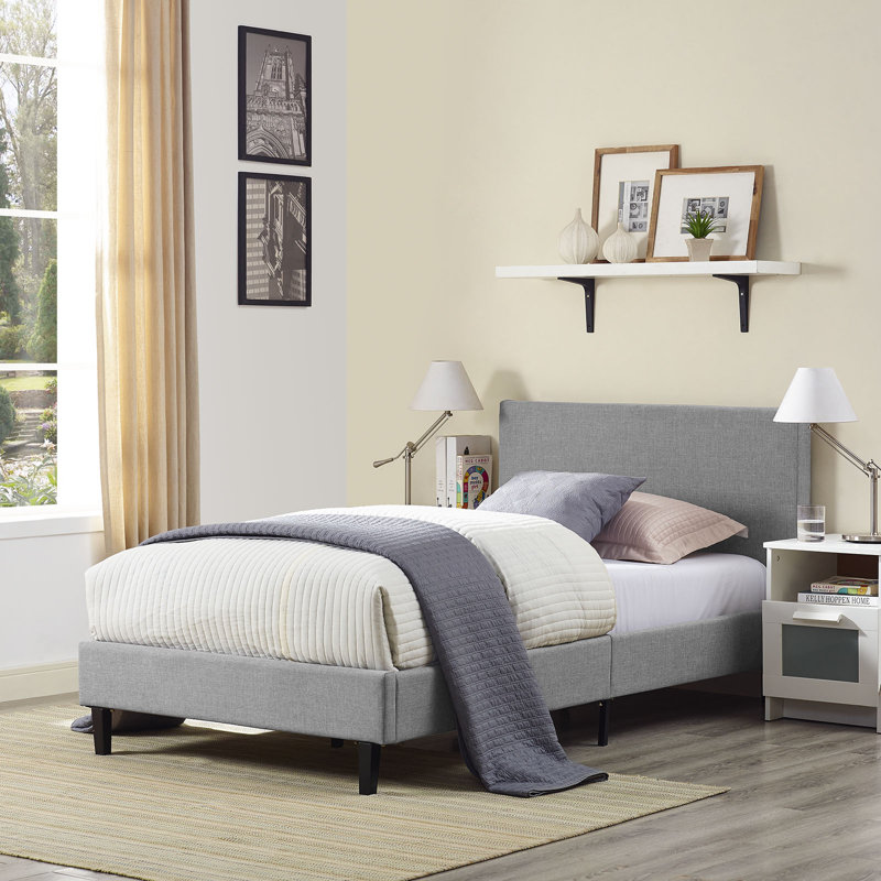 Modway Bed Frame, Light Gray, Twin