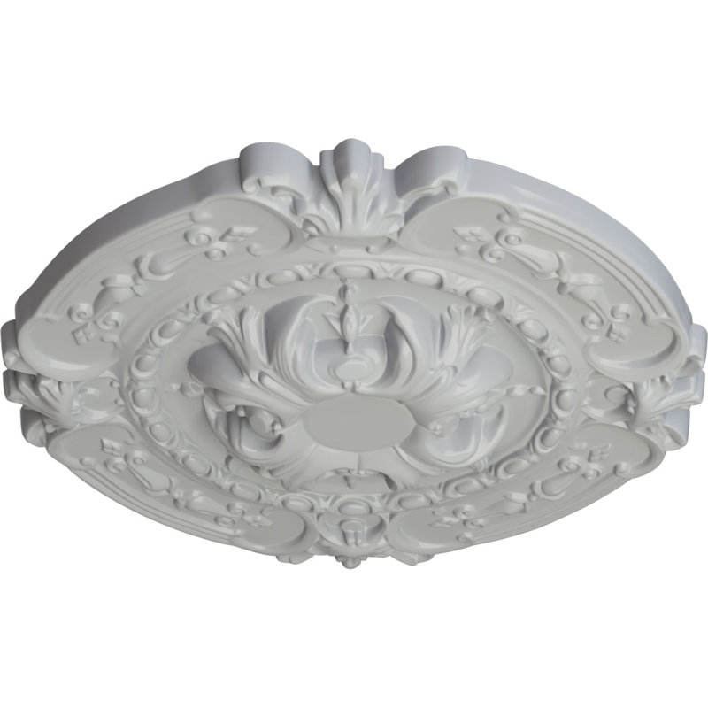 Médaillon de plafond Endurathane Southampton, DE 16 3/8 po x P 1 3/4 po (convient aux auvents jusqu'à 2 3/4 po), Givré