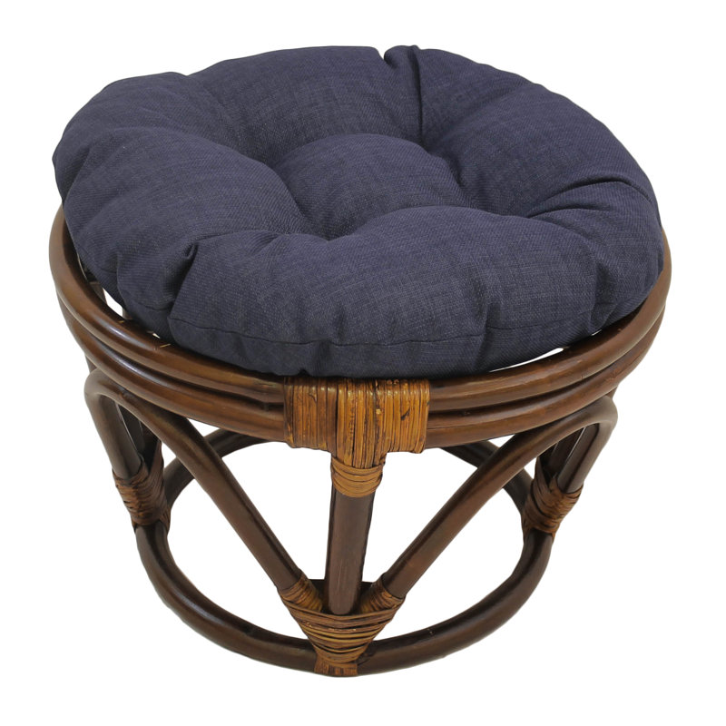 Outdoor 4'' Ottoman Seat Cushion, Azul