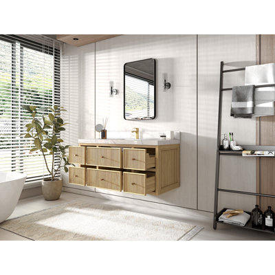 Ensemble de meuble-lavabo simple 48 po avec plateau en quartz Nedrud