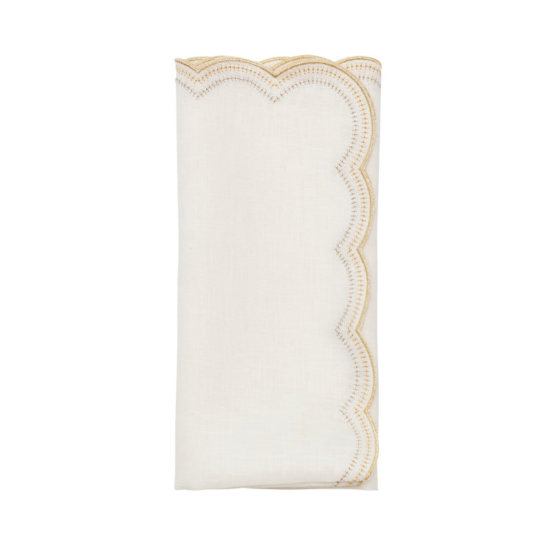 Lune Napkin, White/Gold/Silver