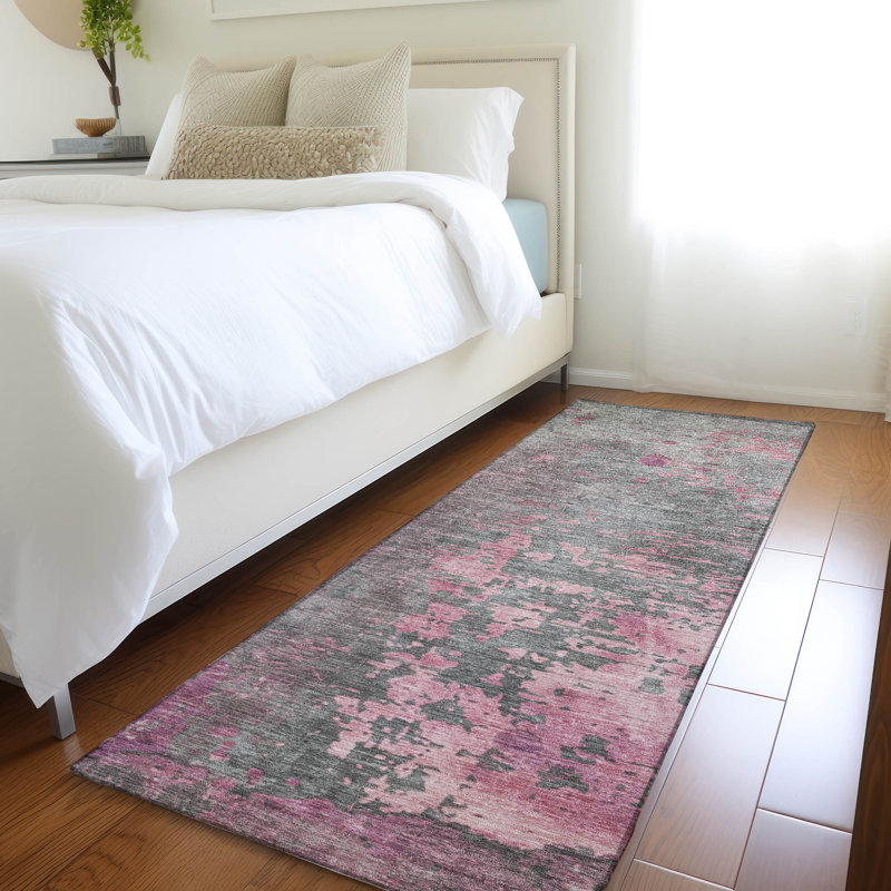 Tapis intérieur / extérieur rose Elon , 2'3" x 7'6"