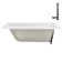 60" x 32" Acrylic Soaking Drop-In Bathtub, Drain Included
