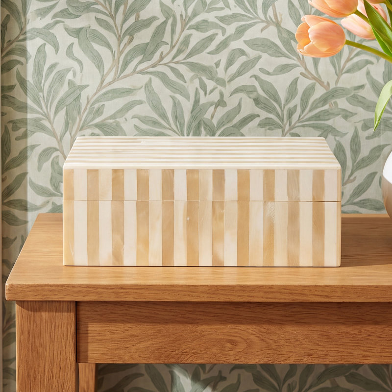 Dilan Bone China Decorative Box, 3" H x 6" W x 8" D