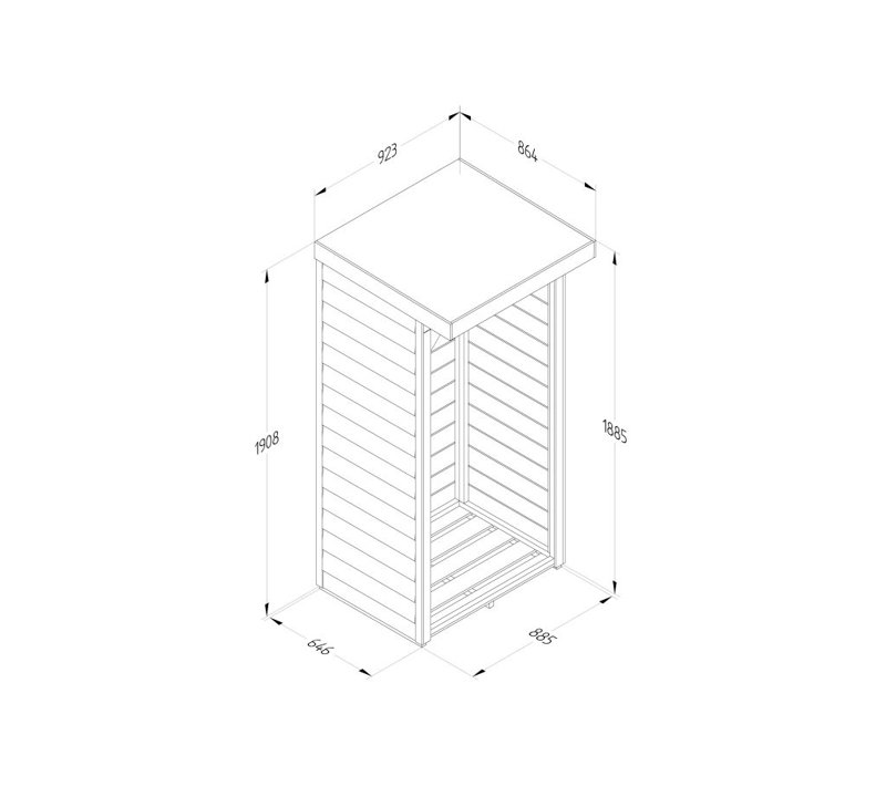 92.3cm W x 86.4cm D Wood Log Store