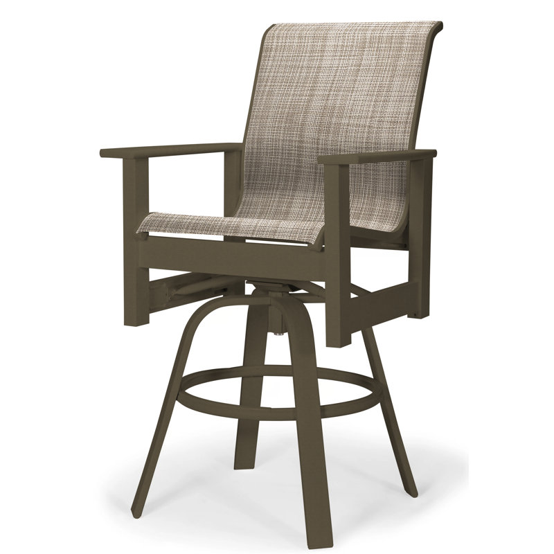 Fauteuil pivotant à hauteur de barre Leeward MGP, Bristol taupe Sunbrella®, Bois de plage texturé