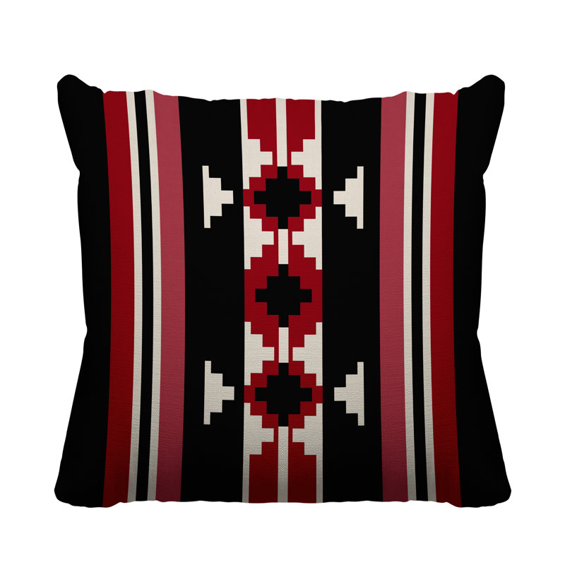 Coussin intérieur / extérieur Sakari, L 15 po x H 15 po, Rouge