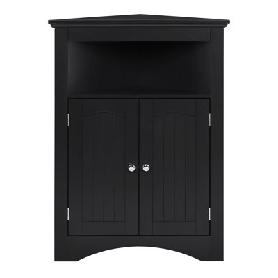 Armoire de rangement en bois multifonctionnelle de 24 pouces, armoire de plancher de salle de bain avec tablettes réglables, organisateur de panneau de fibres à densité moyenne imperméable pour le coin salon