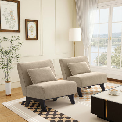 Chaise longue d'appoint rembourrée 29,3 po avec coussin (ensemble de 2)