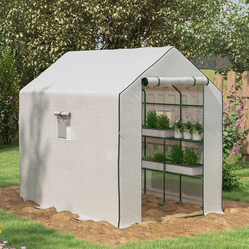 Outsunny 4.6' X 4.7' Portable Greenhouse, White