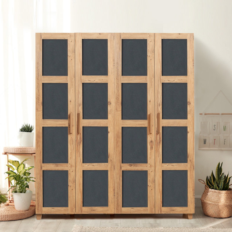 Frieder 4 Door Manufactured Wood Wardrobe, Brown/Anthracite