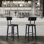 Ensemble de 2 tabourets de bar en bois de style industriel et industriel de qualité commerciale Lazro