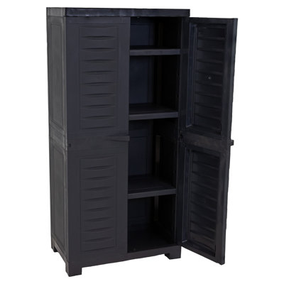 Lockable Storage Cabinet with 3 Adjustable Shelves - Gray - 48 in (1.2 m)