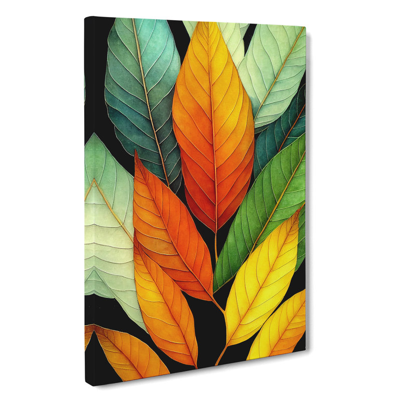 XC1022-1606X Colourful Leaves No.3 - Wrapped Canvas Print, 60cm H x 40cm W x 3cm D
