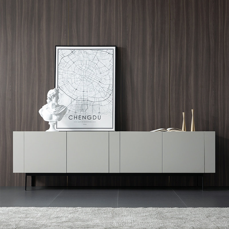 Meuble télé de rangement de style américain, Gris clair
